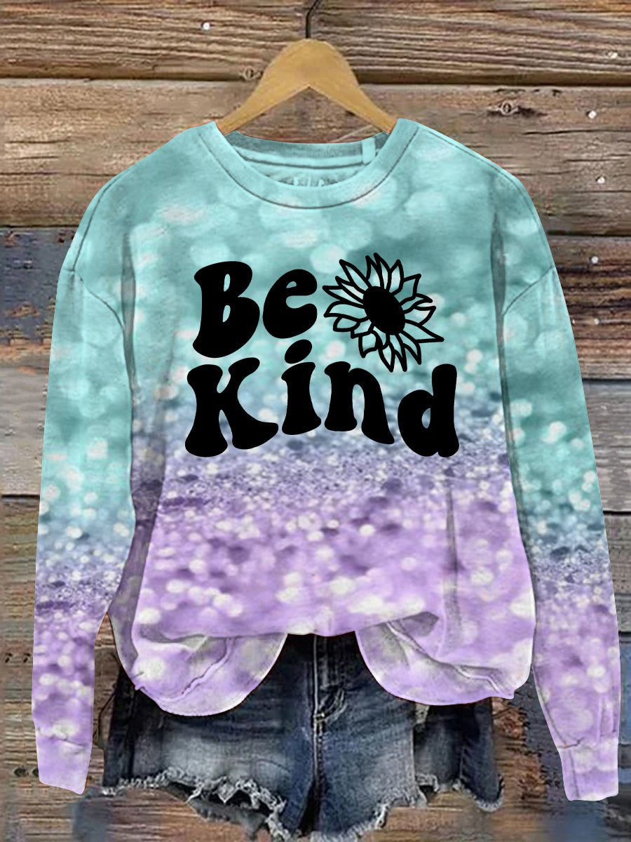 Unisex Women's Men's Multicolor Be Kind Suicide Prevention Mental Print Casual Sweatshirt-carlalin