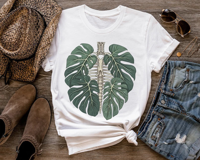Skeleton Plant Body T-shirt-carlalin