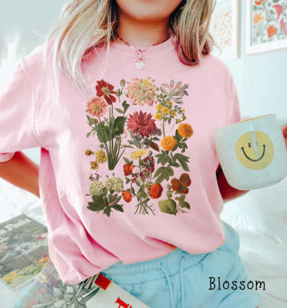 Vintage Botanical Flowers Shirt-carlalin