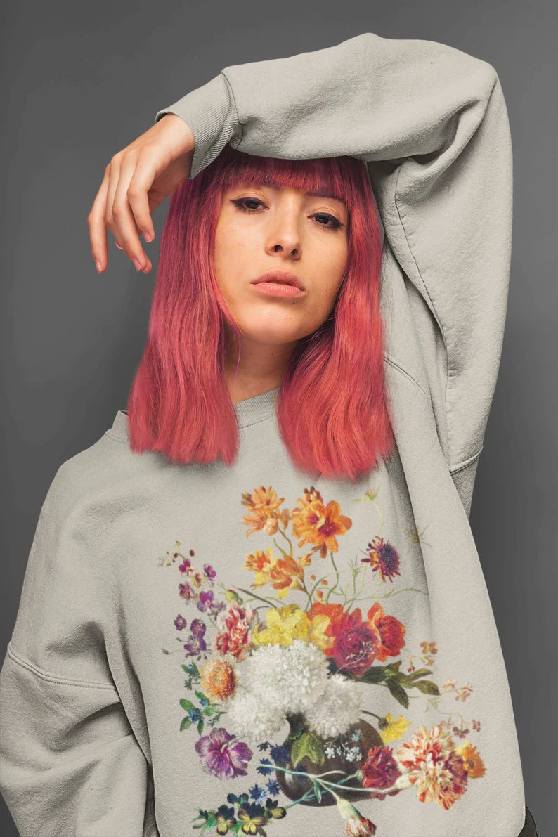 Vintage Aesthetic Flower Sweatshirt-carlalin