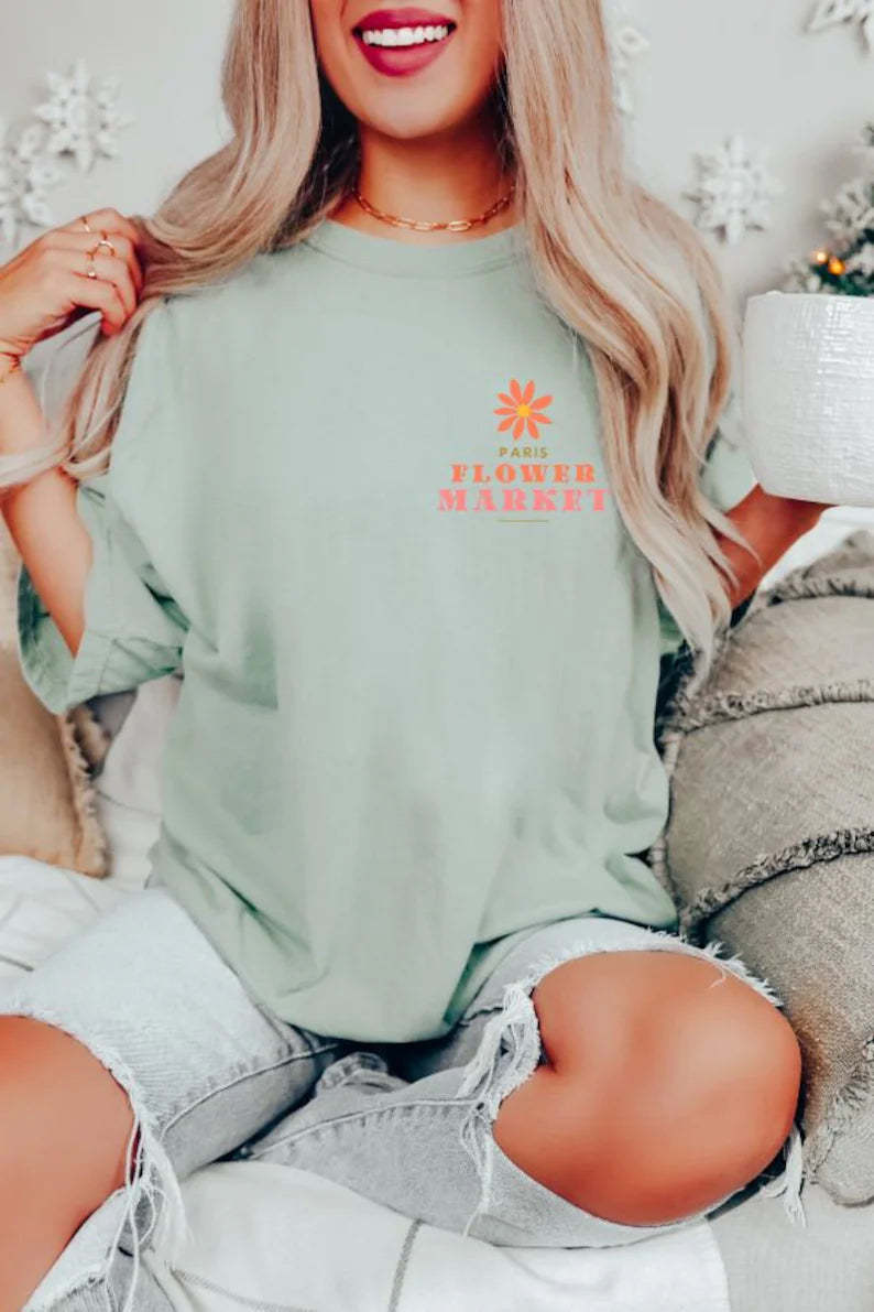 Vintage Pressed Flowers Boho Wildflowers T Shirt-carlalin