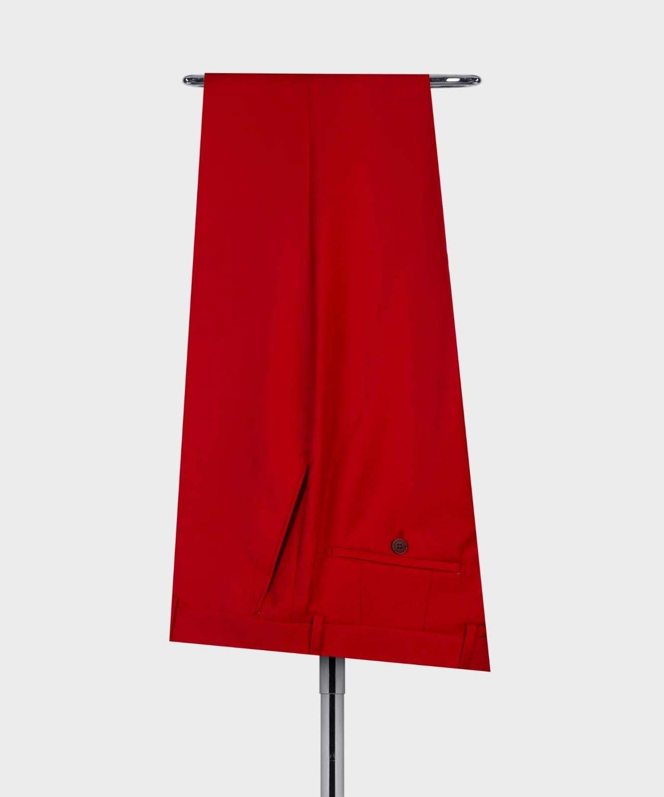 Red Slim Two-Piece Double-Breasted Pointed Collar Business Suit