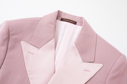 Christopher Stylish Pink Double Breasted Point Lapel Men Suit