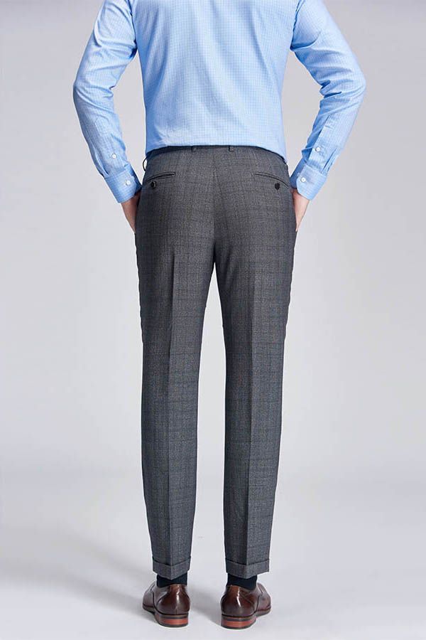 Suit Plaid Modern Grey Pants