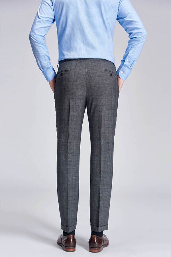 Suit Plaid Modern Grey Pants