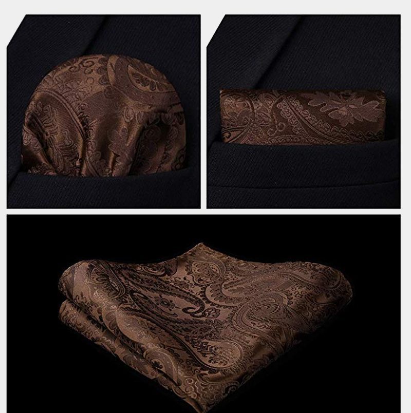 Brown Paisley Waistcoat With Tie