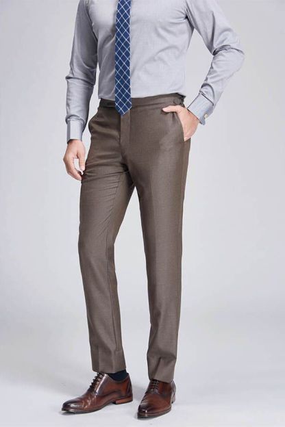 Jalen Formal Straight Fit Solid Brown Casual Men Pants