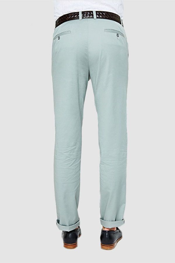 Light Mint Cotton Pants Summer Men Daily Casual Trousers