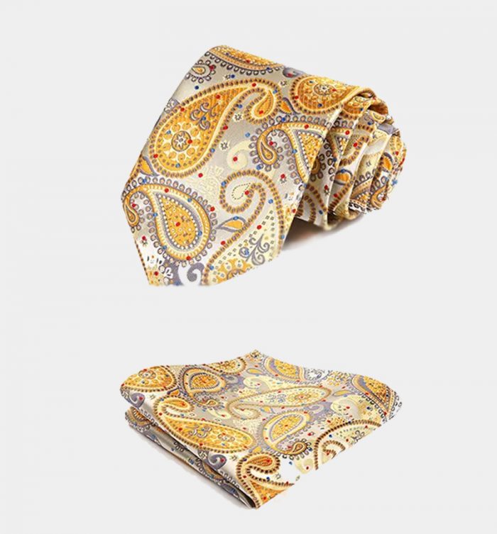 Easton Gold Paisley Men Dress Vest Set