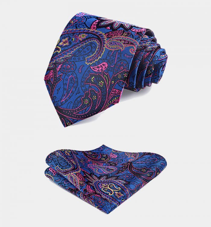 New Arrival Blue And Pink Paisley Men Vest Set