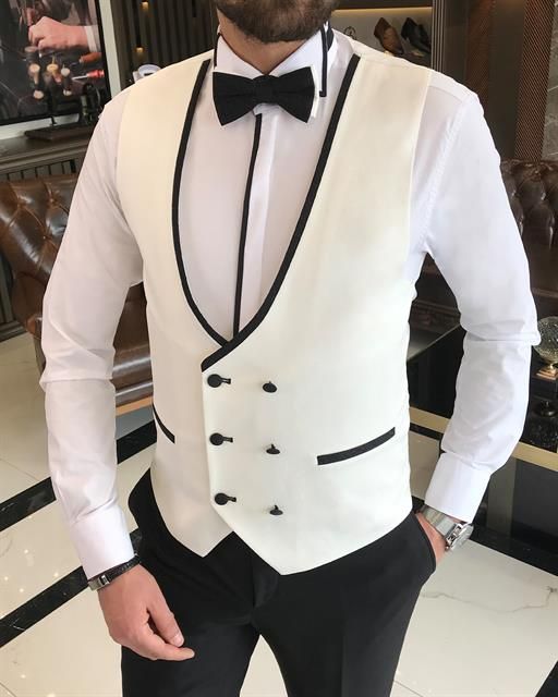 Osmond Formal White Three-Piece Slim Fit Suit
