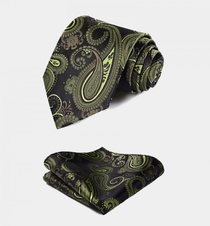 Stylish Olive Green Paisley Men Vest Set