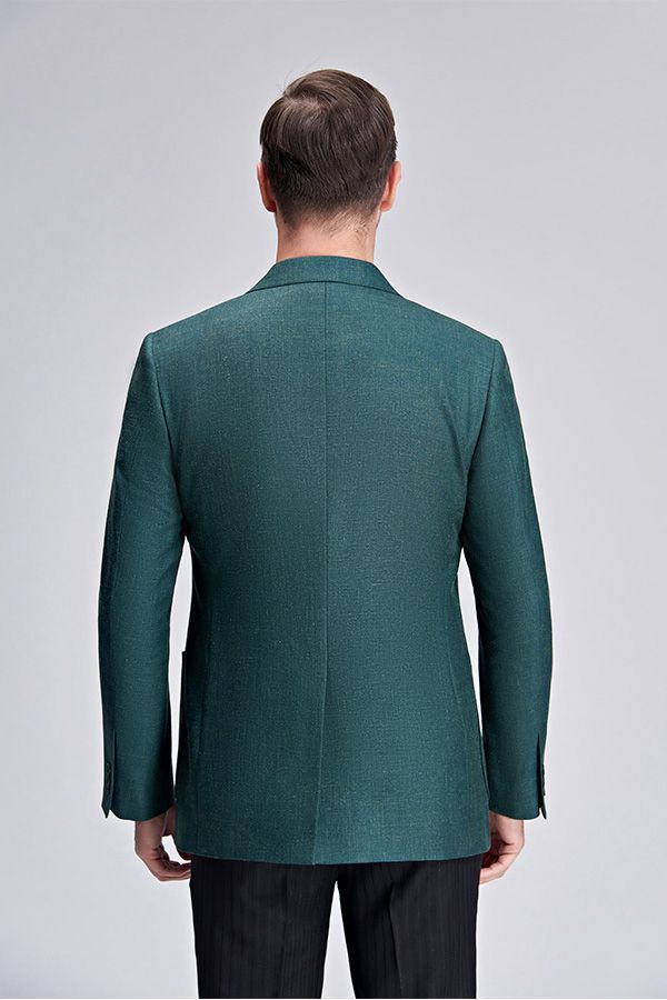 Stylish Men Green Patch Pocket Lapel Everyday Casual Slim Fit Blazer