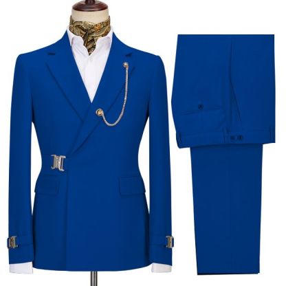 Jack Dark Blue Notched Lapel Two Piece Fashion Men Business Suit
