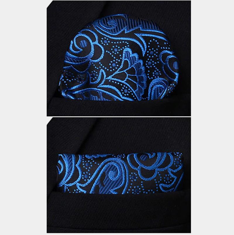 Stylish Silk Royal Blue And Black Men Tuxedo Paisley Vest Set