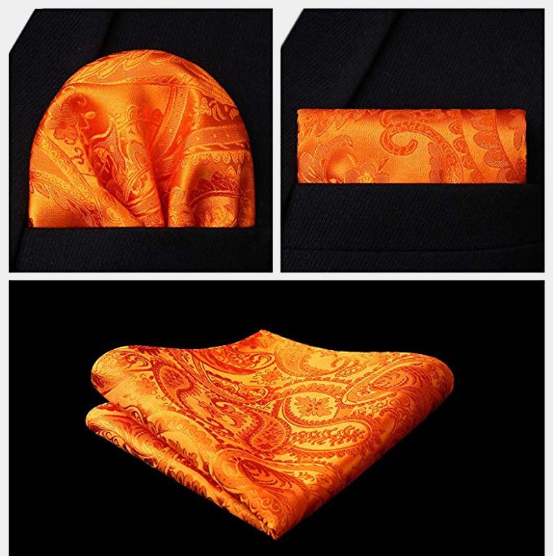 Orange Paisley Vest Randy Slim Fit Men Waistcoat