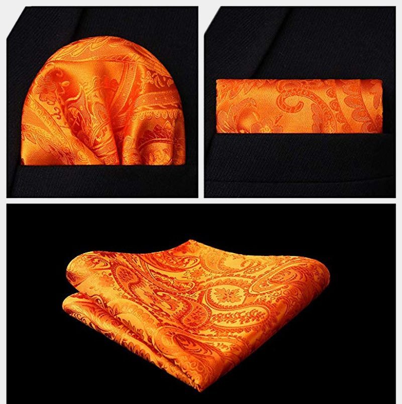 Orange Paisley Vest Randy Slim Fit Men Waistcoat