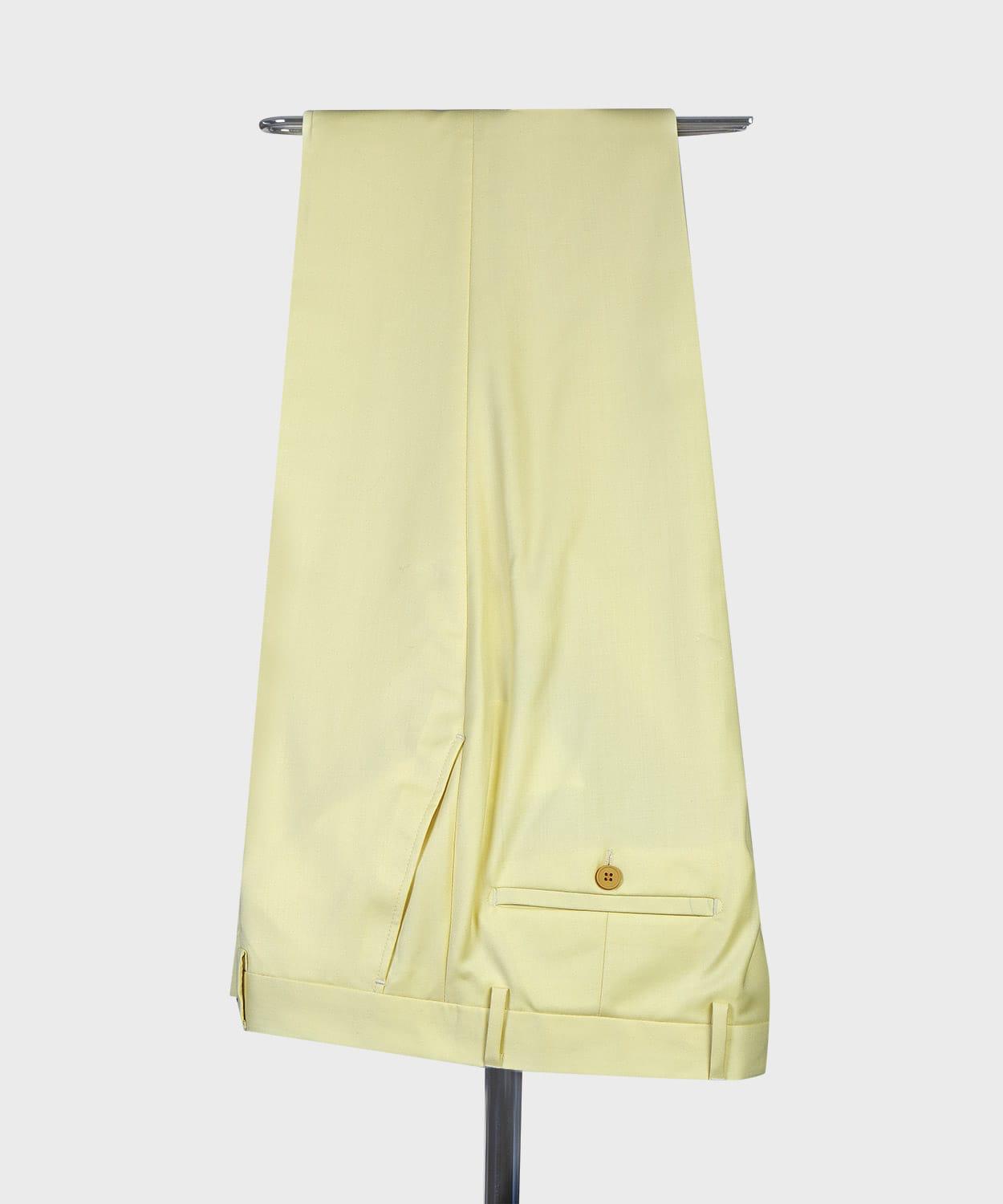Light Yellow Double Breasted Point Collar Men Suits
