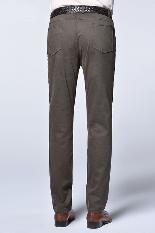 Men Brown Cotton Slim Fit Fashion Casual Pants