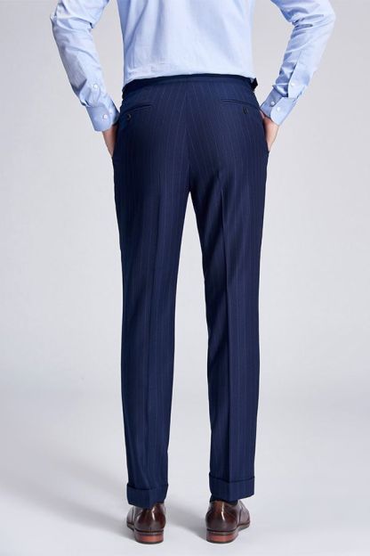 Gentleman Light Stripe Blue Pants In Men Formal Suit