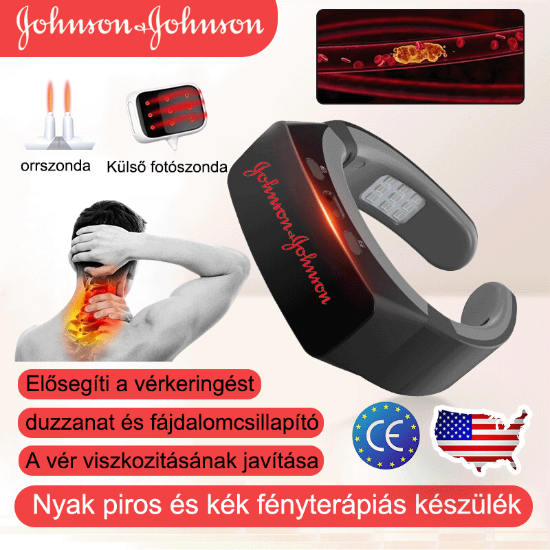 Johnson & Johnson piros és kék fényű kardiovaszkuláris és cerebrovascularis nyakterápiás készülék
