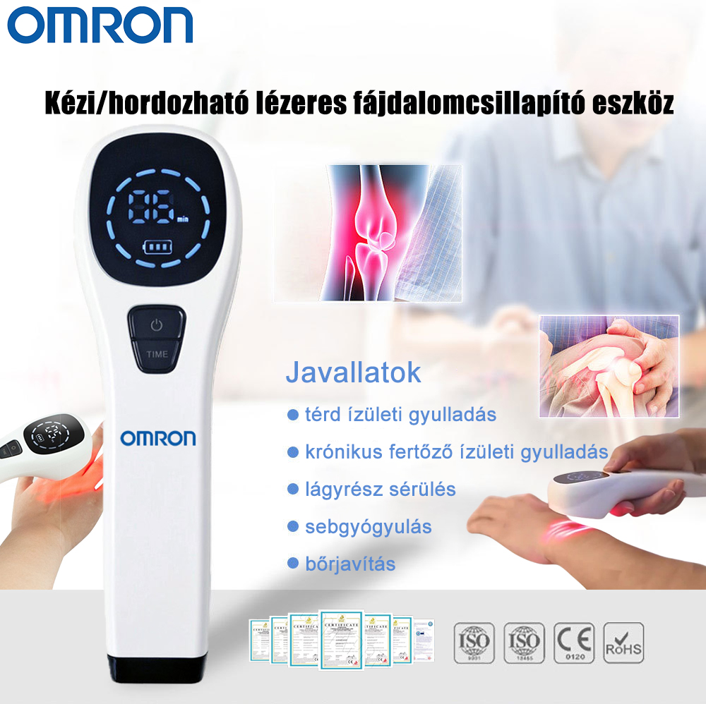 Kézi piros fényű fájdalomcsillapító készülék (ember és állat is használhatja)