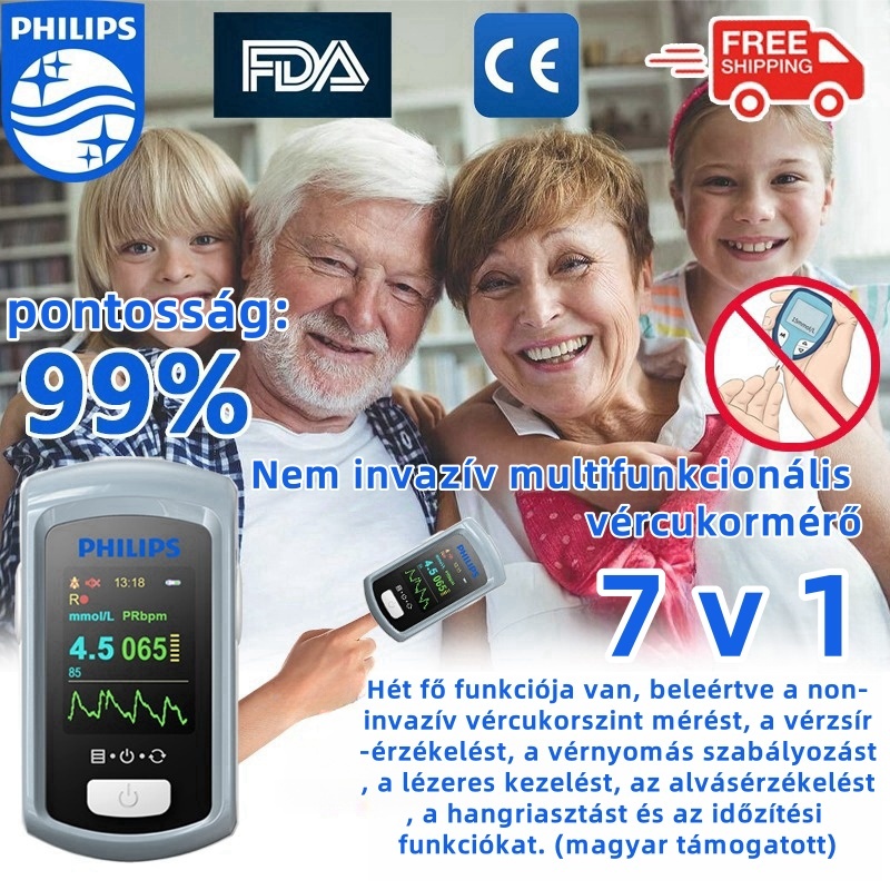 Philips 2025 nem invazív lézeres vércukormérő, nincs szükség vérmintára