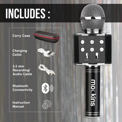 Φορητό μικρόφωνο Karaoke - Μικρόφωνο με ενσωματωμένο ηχείο Bluetooth - Συμβατό με συσκευές IOS και Android