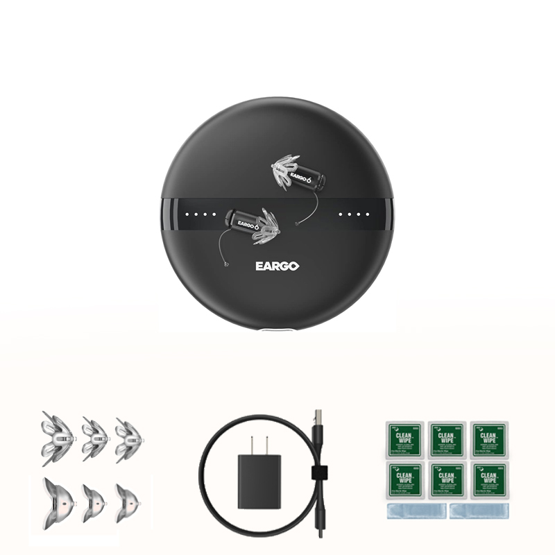 【Eredeti hiteles】Siemens EARGO 7 OTC hallókészülék – szinte láthatatlan, újratölthető, adaptív CIC,