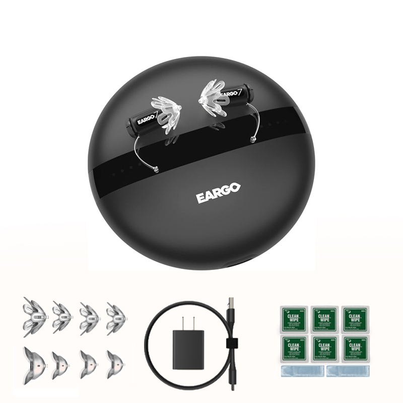 【Eredeti hiteles】Siemens EARGO 7 OTC hallókészülék – szinte láthatatlan, újratölthető, adaptív CIC,