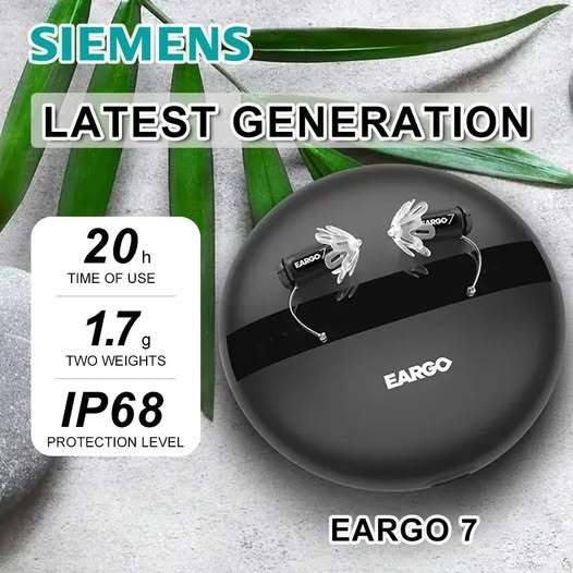 【Eredeti hiteles】Siemens EARGO 7 OTC hallókészülék – szinte láthatatlan, újratölthető, adaptív CIC,