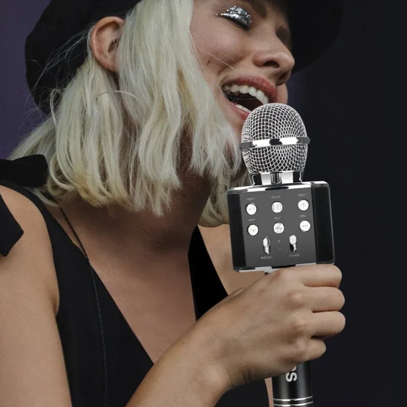 Φορητό μικρόφωνο Karaoke - Μικρόφωνο με ενσωματωμένο ηχείο Bluetooth - Συμβατό με συσκευές IOS και Android