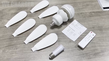 插座风扇灯,20.5 英寸(约 50.9 厘米)灯泡风扇带遥控可调光,螺丝式风扇和灯光组合,适用于车库厨房卧室阳台客厅工具商店洗衣房