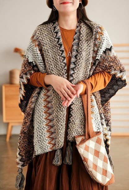 🔥 60% kedvezménnyel női kötött kardigán - horgolt ruana minta - Ruana kötés női