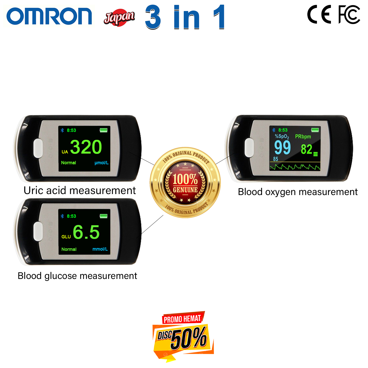 [Japánból importált] Nagy pontosságú, nem invazív Omron vércukormérő