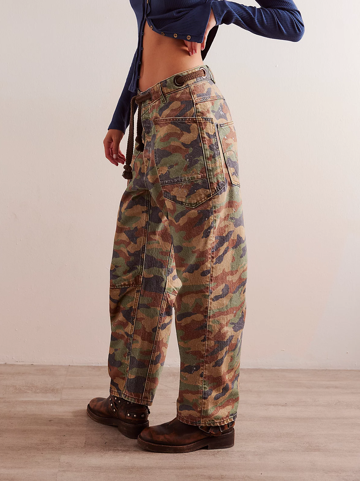 Moxie Printed Low-Slung Barrel Jeans (BUY 2 FREE SHIPPING)