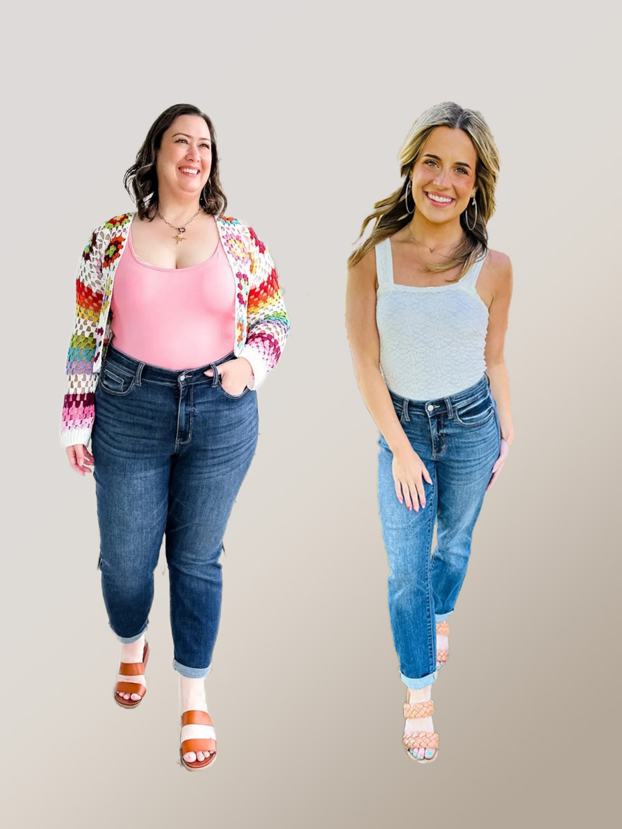 Tummy Control Cuffed Slim Fit Jeans (Buy 2 Free Shipping)