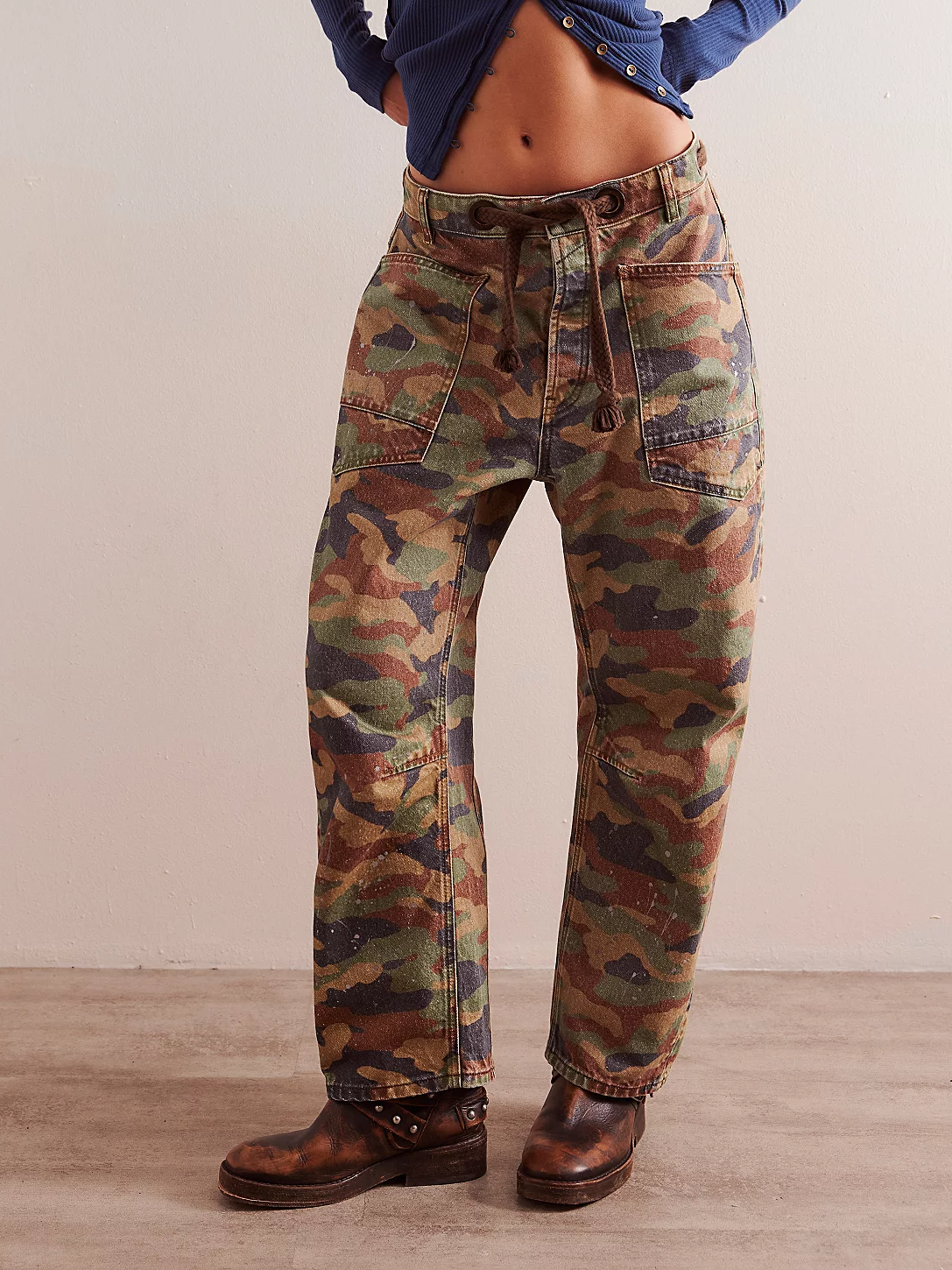 Moxie Printed Low-Slung Barrel Jeans (BUY 2 FREE SHIPPING)