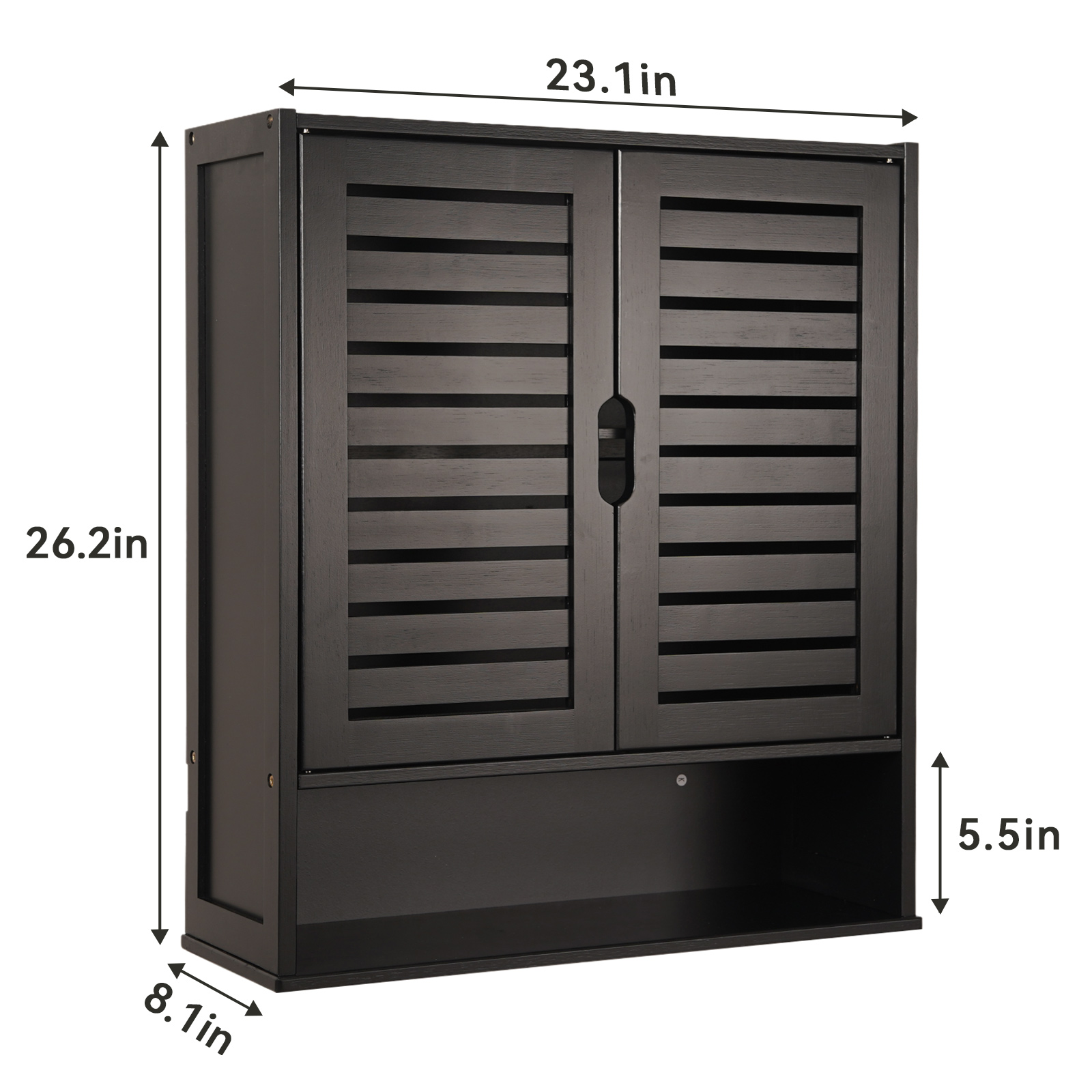 HYNAWIN Bamboo Wall Cabinet with Adjustable Shelf, Medicine Cabinet for Bathroom Living Room, Over-The-Toilet Floating Cabinet