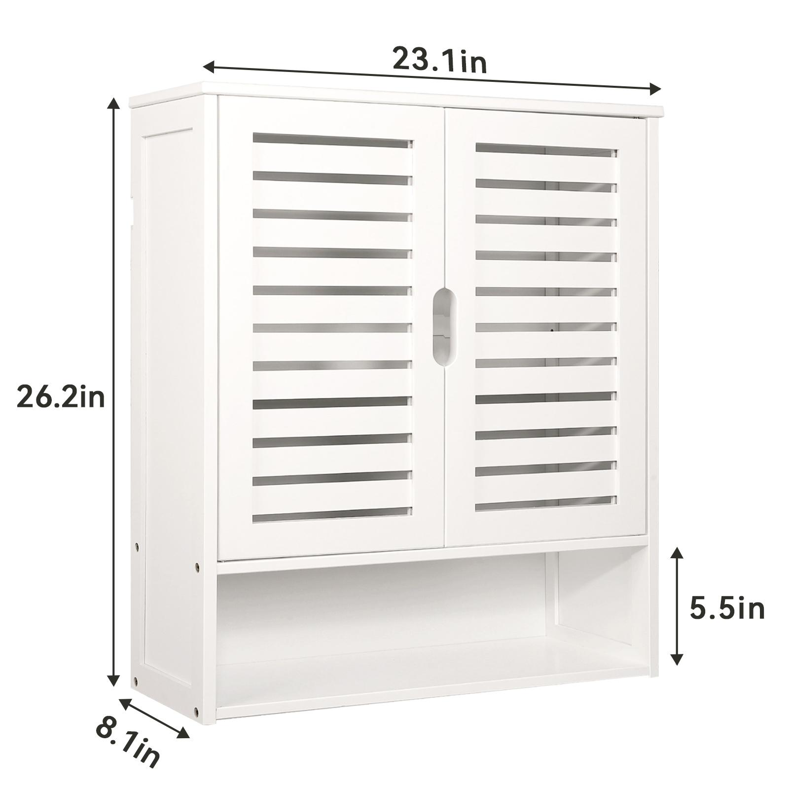 HYNAWIN Bamboo Wall Cabinet with Adjustable Shelf, Medicine Cabinet for Bathroom Living Room, Over-The-Toilet Floating Cabinet