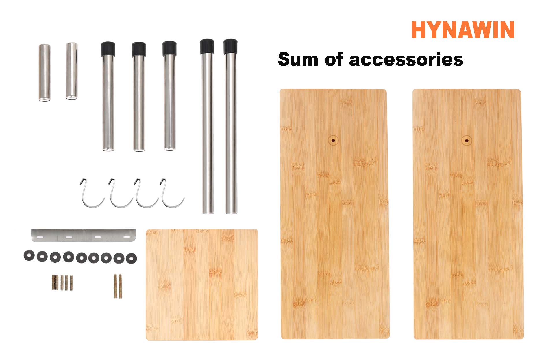 HYNAWIN 3 Tier Corner Shelf Bamboo & Metal Storage Spice Rack-Desk Bookshelf Display Shelves Space Saving Organizer