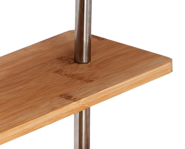 HYNAWIN 3 Tier Corner Shelf Bamboo & Metal Storage Spice Rack-Desk Bookshelf Display Shelves Space Saving Organizer