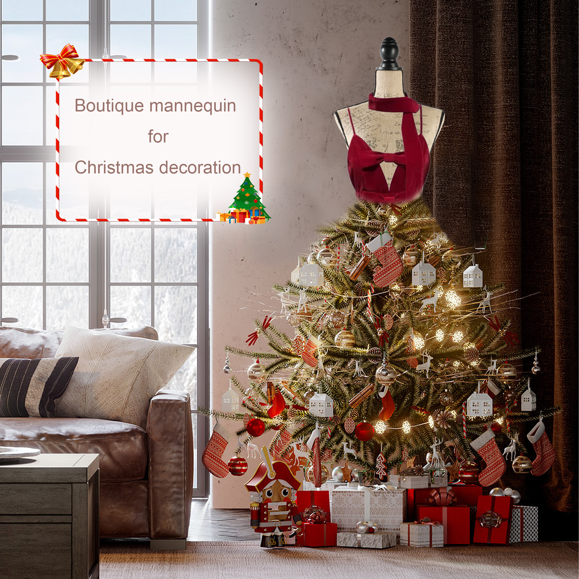 Female Dress Form Mannequin Torso Adjustable Height Mannequin Body with Tripod Stand for Clothing Dress Jewelry Display, Beige Printing