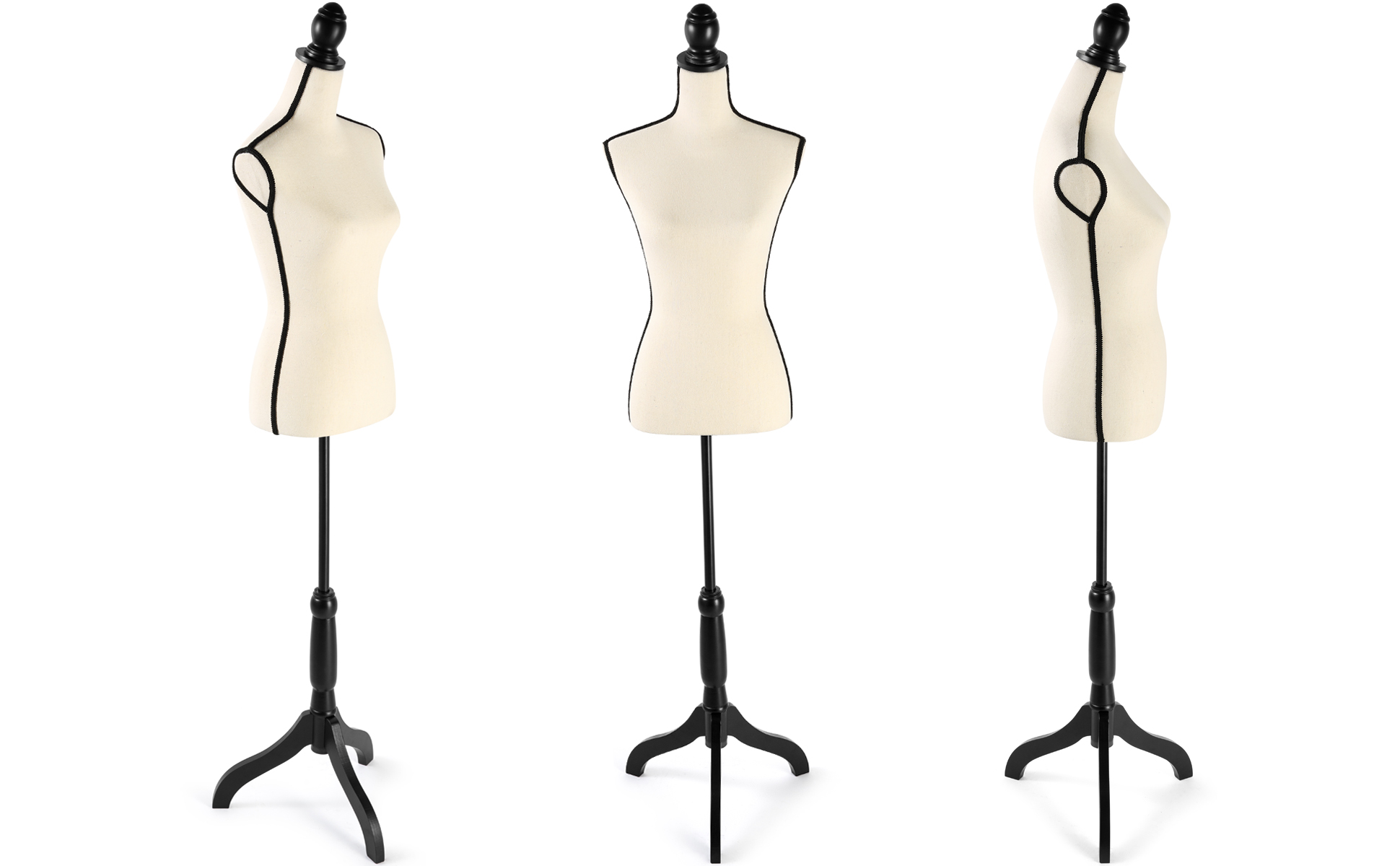 Female Dress Form Mannequin Torso Adjustable Height Mannequin Body with Tripod Stand for Clothing Dress Jewelry Display, Beige