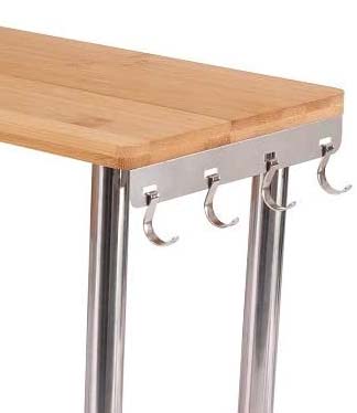 HYNAWIN 3 Tier Corner Shelf Bamboo & Metal Storage Spice Rack-Desk Bookshelf Display Shelves Space Saving Organizer