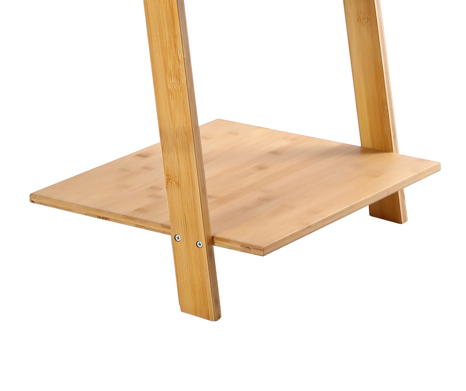 HYNAWIN Ladder Shelf Bookcase,5-Tier Bamboo Storage Rack Shelves Wall Leaning Shelf Unit,FreeStanding Plant Stand, Corner Display Shelves for Living Room, Bathroom, Kitchen, Office(65in)