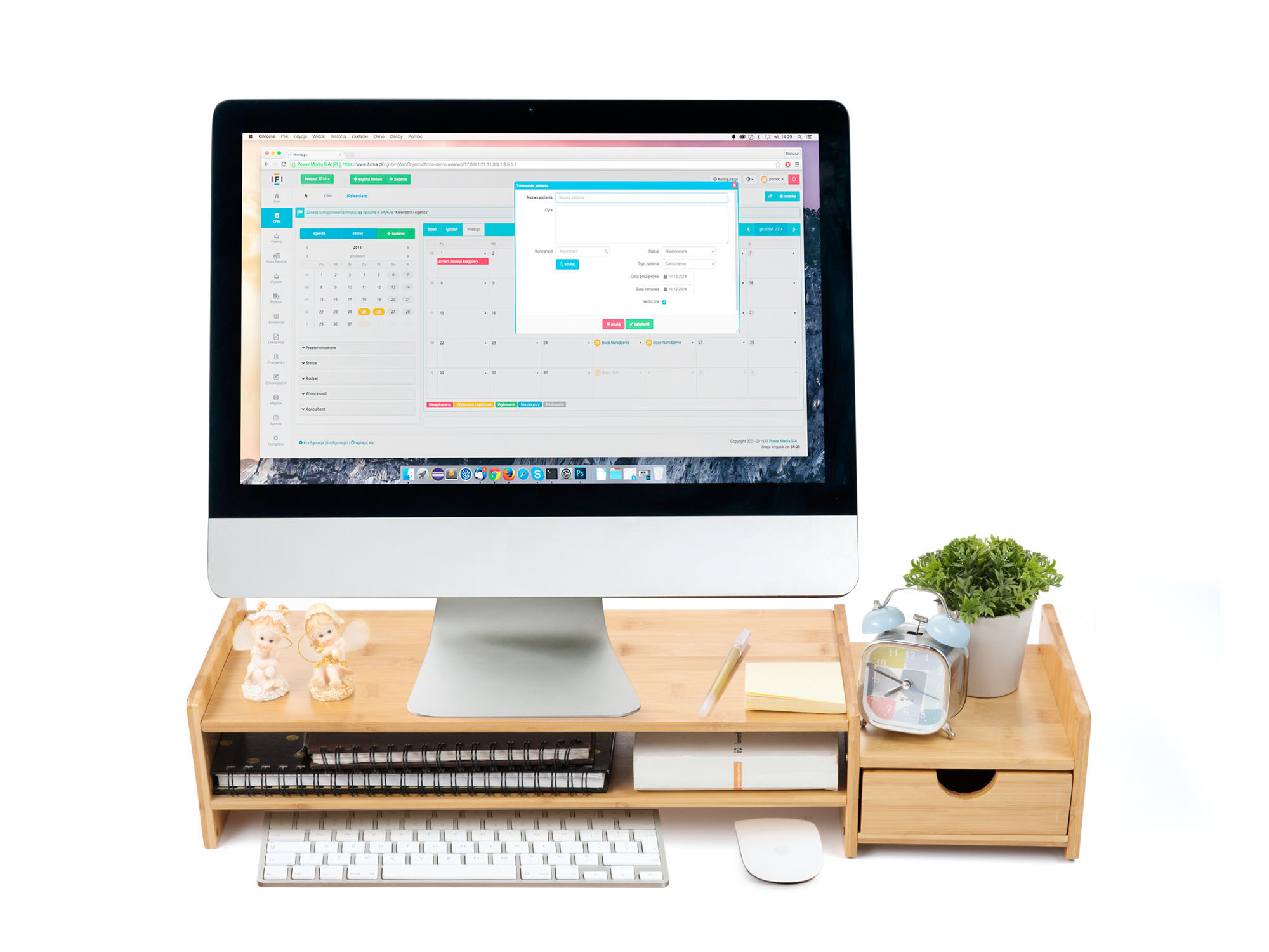 Monitor Stand Riser Desk Organizer-Bamboo 2 Tier Laptop Stand With Drawers, Adjustable Desktop Storage Organizer For Computer, Printer, Cellphone-Use In Office,Home /Reduce Neck &Eye Strain(Basic)