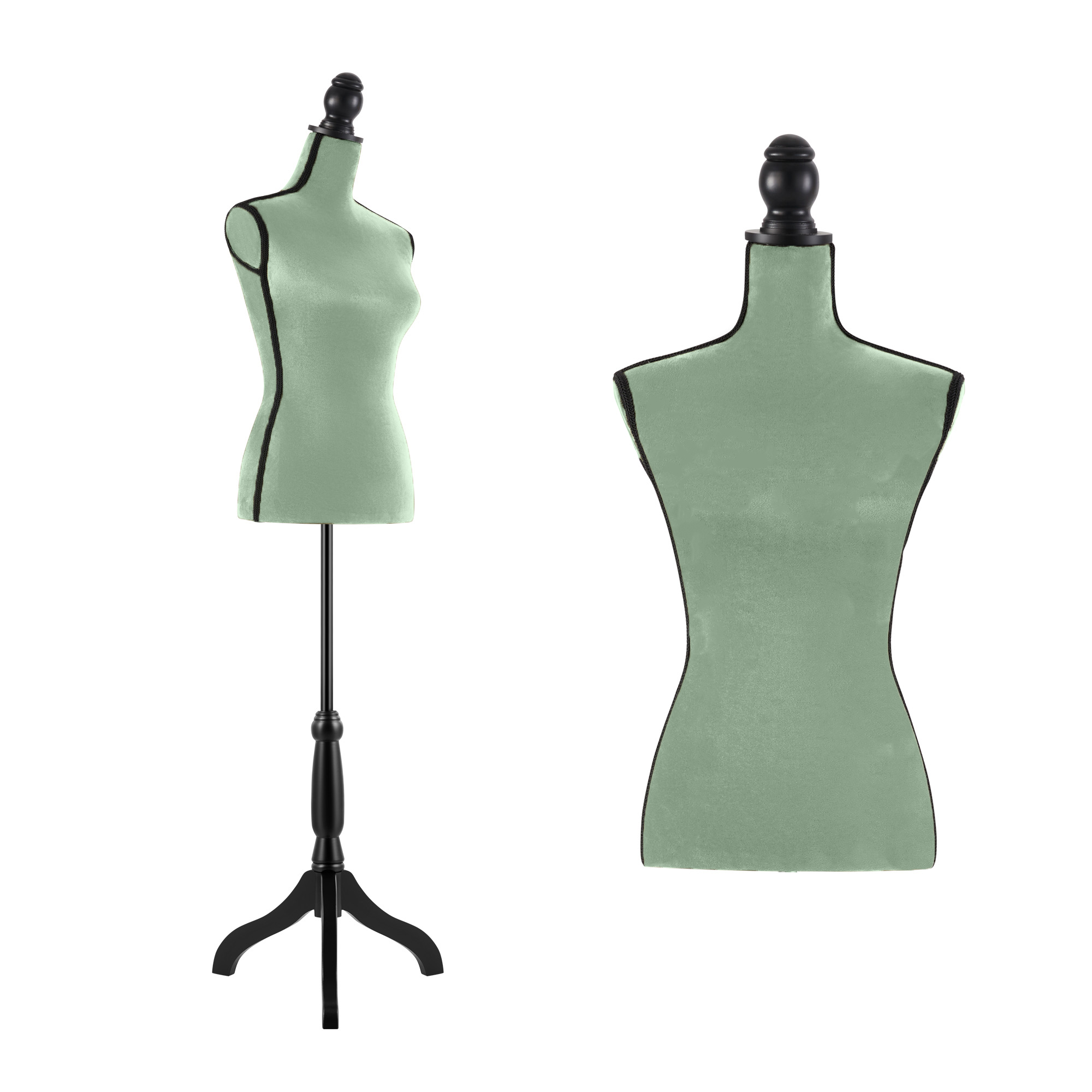 Female Dress Form Mannequin Torso Adjustable Height Mannequin Body with Tripod Stand for Clothing Dress Jewelry Display, Black