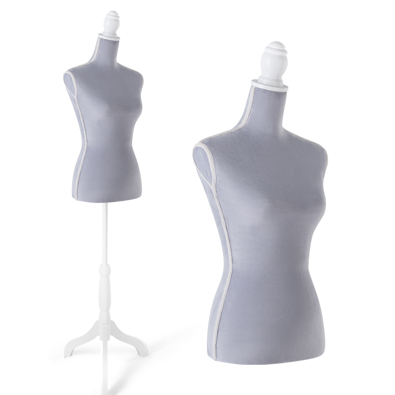 Female Dress Form Mannequin Torso Adjustable Height Mannequin Body with Tripod Stand for Clothing Dress Jewelry Display, Black