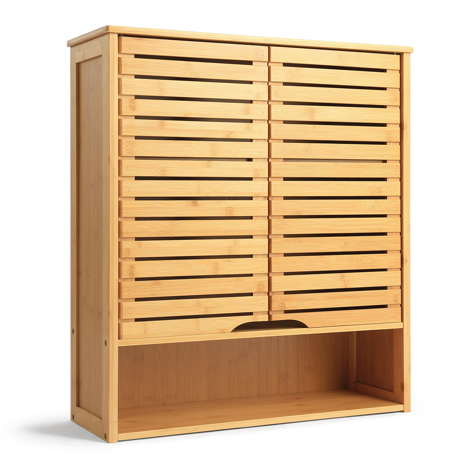 HYNAWIN Bamboo Wall Cabinet with Adjustable Shelf, Medicine Cabinet for Bathroom Living Room, Over-The-Toilet Floating Cabinet
